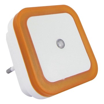 Luce notturna a LED con sensore crepuscolare LED/0,5W/230V arancione