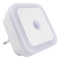 Luce notturna LED con sensore, 0,5 W, 230 V, bianca