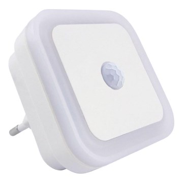 Luce notturna LED con sensore, 0,5 W, 230 V, bianca