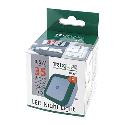 Luce notturna LED con sensore crepuscolare LED/0,5W/230V verde