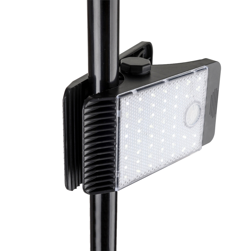 LED Luce solare con sensore crepuscolare e di movimento CLIPS LED/4W/1200 mAh 3,7V IP44 nero