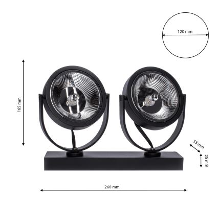 Luce Spot a LED LUGAR 2xAR111 - GU10/25W/230V