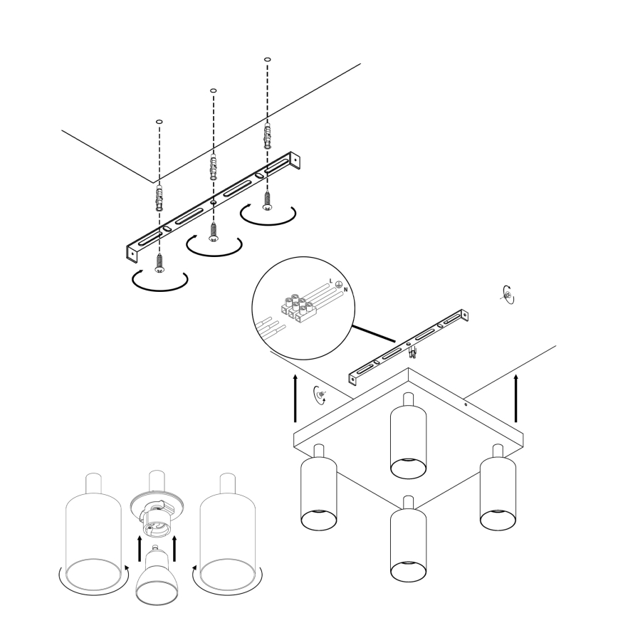 Luce Spot ANGIE 4xGU10/35W/230V bianco