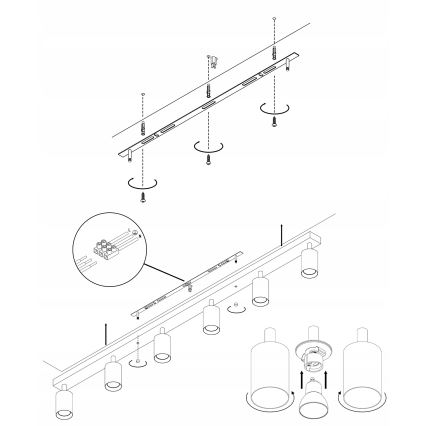 Luce Spot ANGIE 6xGU10/35W/230V bianco