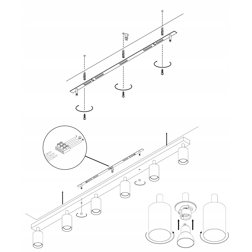 Luce Spot ANGIE 6xGU10/35W/230V bianco
