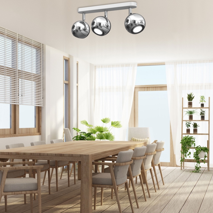 Luce Spot COMET 3xGU10/8W/230V bianco/cromo lucido