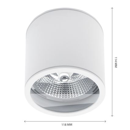Luce Spot da bagno CHLOE AR111 1xGU10/15W/230V IP44 arrotondato bianco