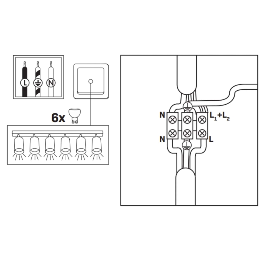Luce Spot da bagno TURYN 6xGU10/10W/230V IP44 bianco