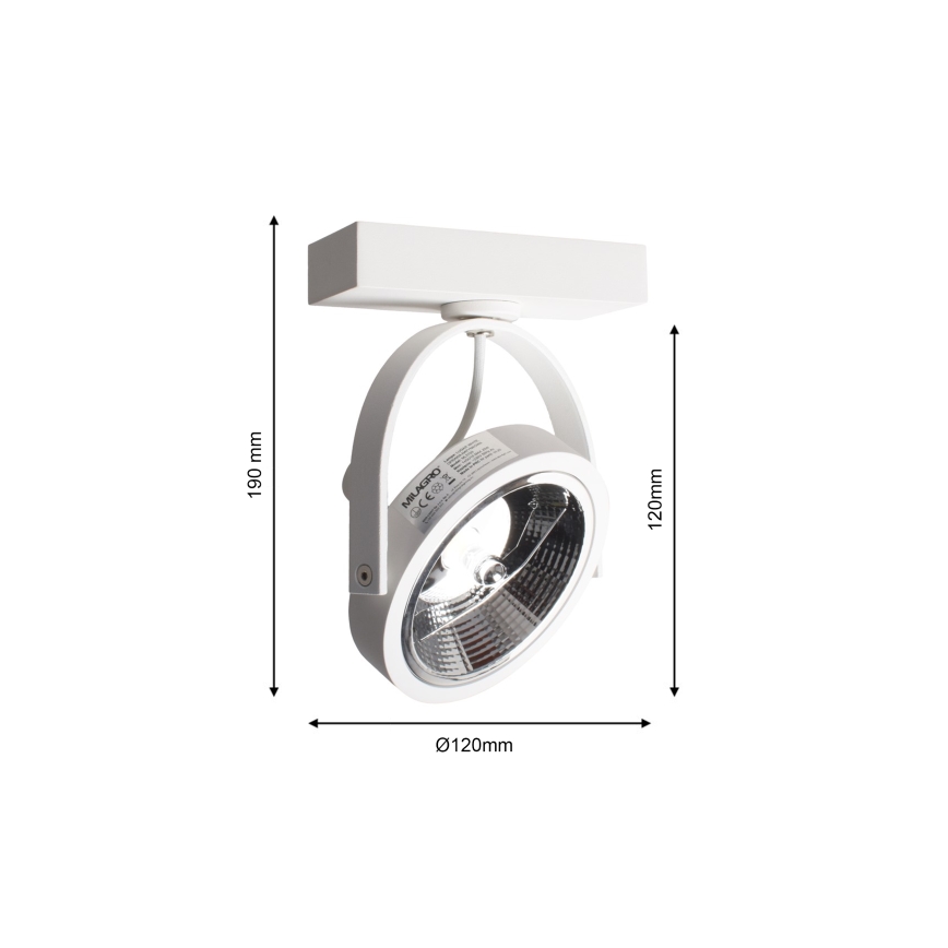 Luce Spot da parete a LED LUGAR 1xAR111 - GU10/25W/230V