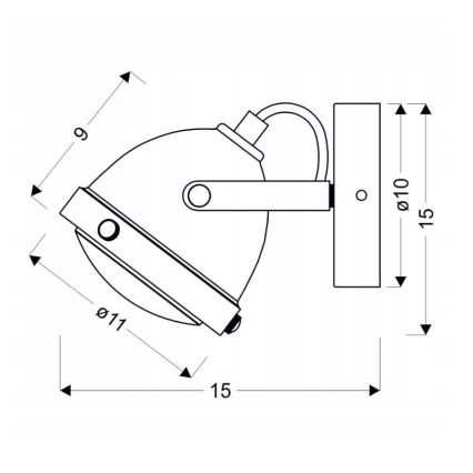 Luce Spot da parete FRODO 1xGU10/40W/230V