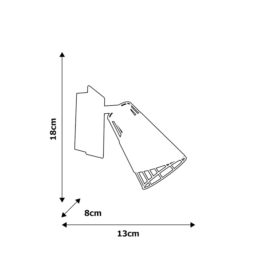 Luce Spot da parete RICK 1xE14/40W/230V