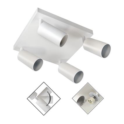 Luce Spot FARGO 4xGU10/30W/230V bianco