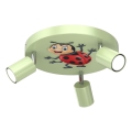 Luce Spot per bambini FUN 3xGU10/8W/230V verde/ladybug