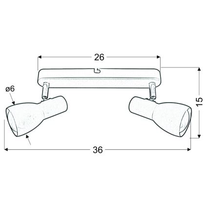 Luce Spot PICARDO 2xE14/40W/230V turchese