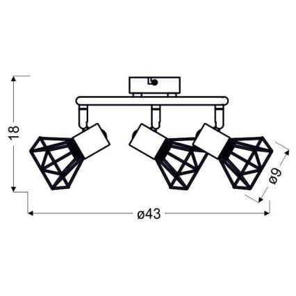 Luce Spot VERVE 3xE14/40W/230V