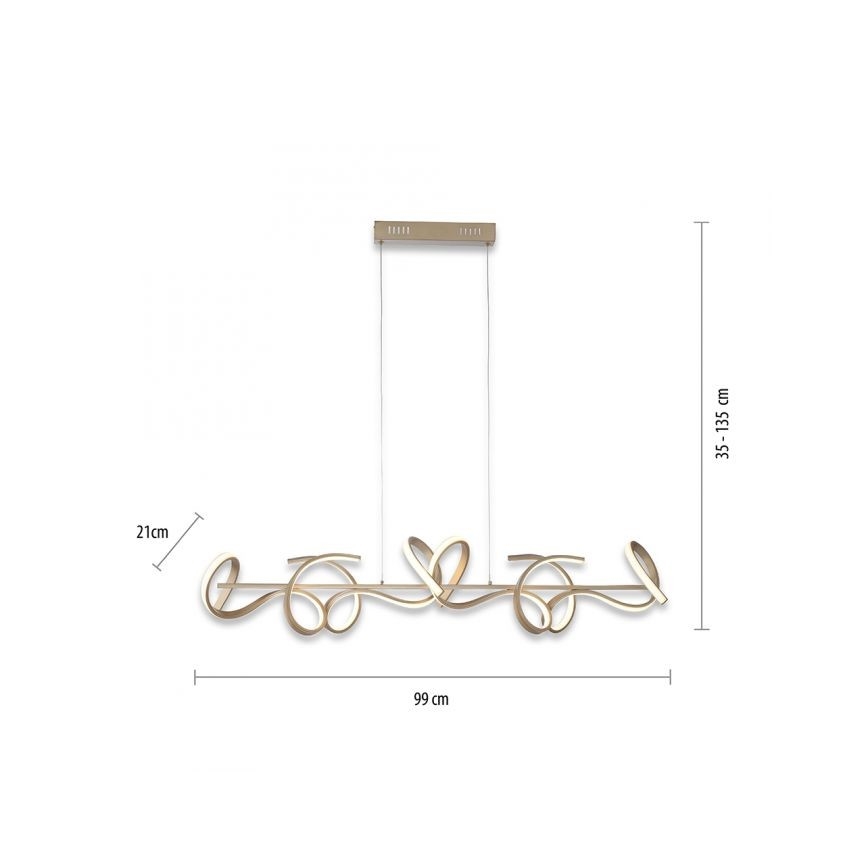 Luchten Direkt 19033-60 - Suspension filaire à intensité variable LED CURLS LED/40,8W/230V