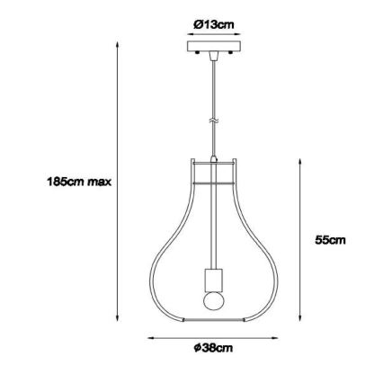 Lucide 01400/38/72 - Suspension BODO 1xE27/60W/230V