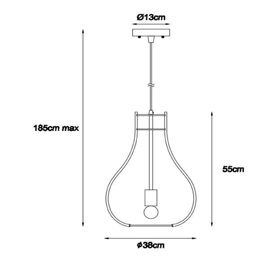 Lucide 01400/38/72 - Suspension BODO 1xE27/60W/230V