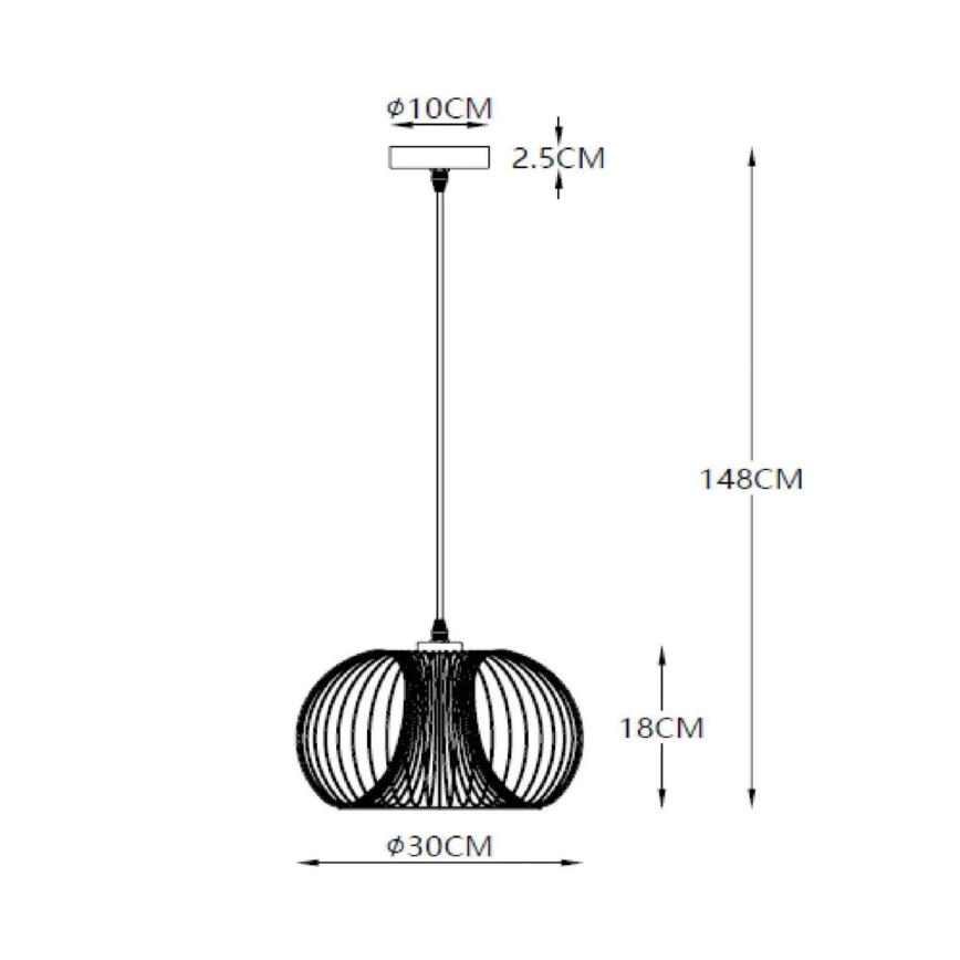 Lucide 02400/30/17 - Hängeleuchte VINTI 1xE27/60W/230V Kupfer
