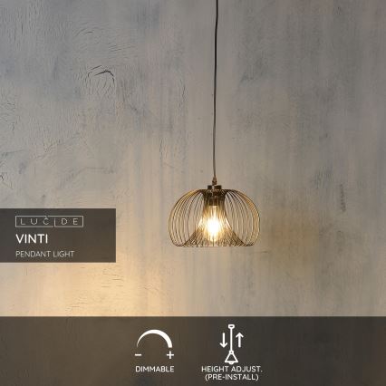 Lucide 02400/30/30 -  Hängeleuchte VINTI 1xE27/60W/230V