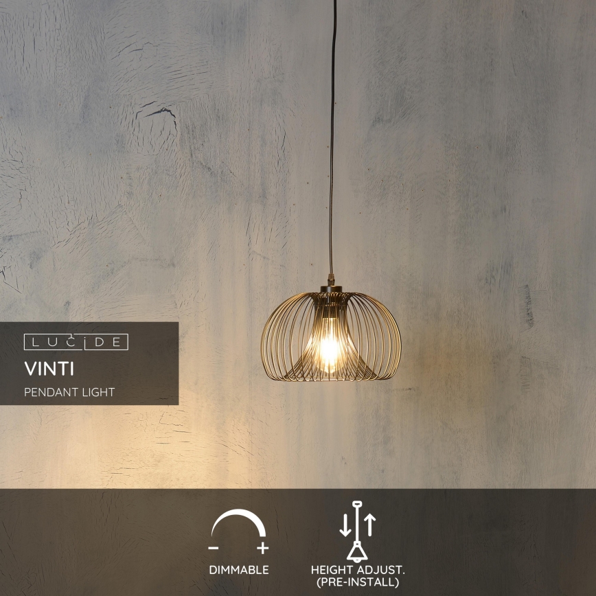 Lucide 02400/30/30 -  Hängeleuchte VINTI 1xE27/60W/230V