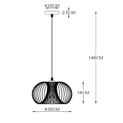 Lucide 02400/30/30 -  Hängeleuchte VINTI 1xE27/60W/230V