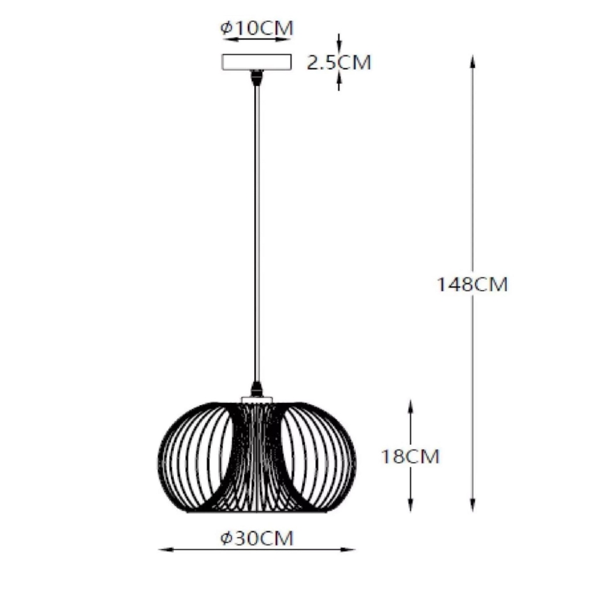 Lucide 02400/30/30 -  Hängeleuchte VINTI 1xE27/60W/230V