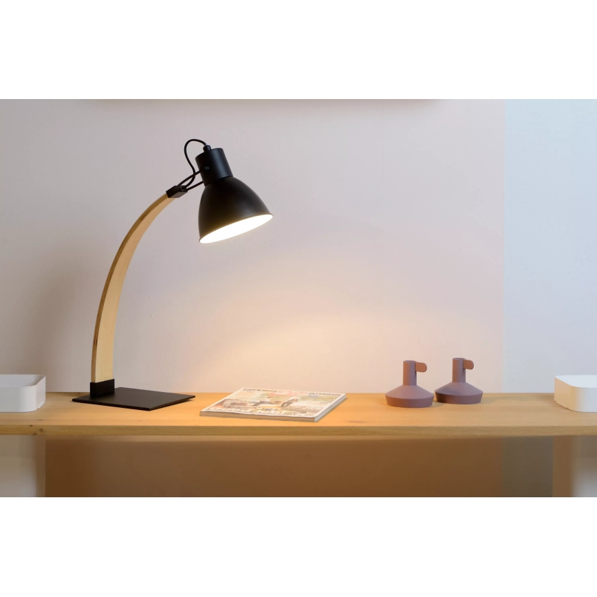 Lucide 03613/01/30 - Lampada da tavolo CURF 1xE27/60W/230V nero
