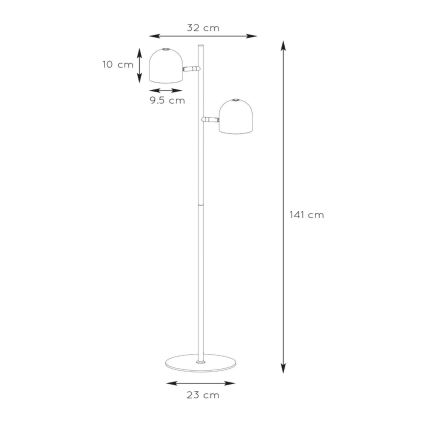 Lucide 03703/10/30 - Lampadaire LED à intensité modulable SKANSKA-LED 2xLED/5W/230V