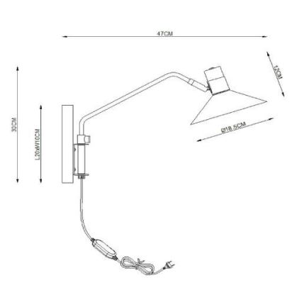 Lucide 05228/01/30 - Lampada da muro dimmerabile PEPIJN 1xE14/40W/230V