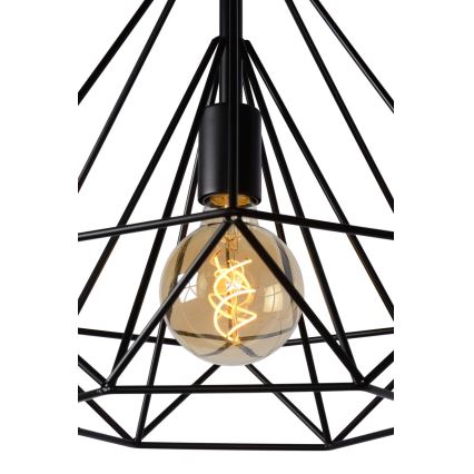 Lucide 06496/37/30 -  Hängeleuchte RICKY 1xE27/60W/230V schwarz