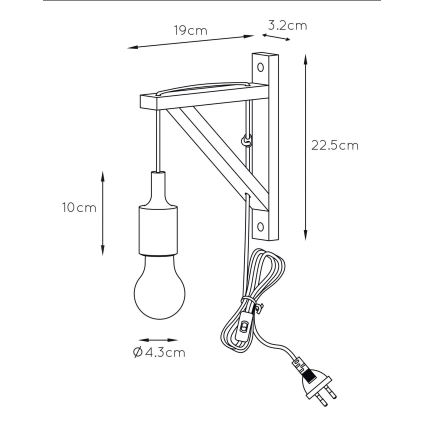 Lucide 08208/01/31 - Applique FIX WALL 1xE27/60W/230V bianca