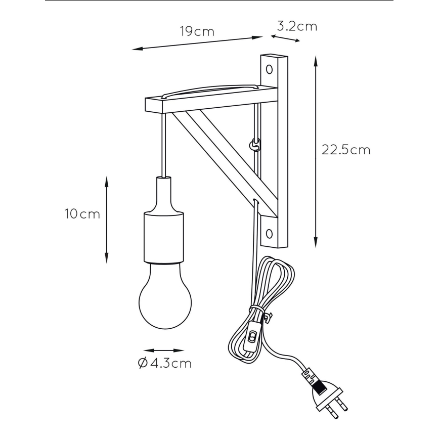 Lucide 08208/01/31 - Applique FIX WALL 1xE27/60W/230V bianca