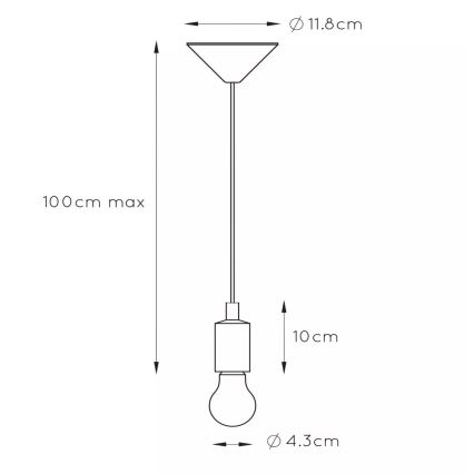 Lucide 08408/01/30 - Stromkabel FIX 1xE27/60W/230V
