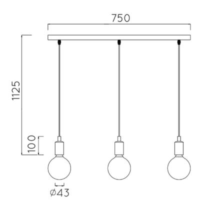 Lucide 08408/03/30 - Câble d'alimentation FIX MULTIPLE 3xE27/60W/230V