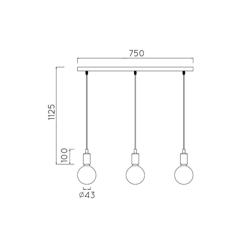 Lucide 08408/03/30 - Câble d'alimentation FIX MULTIPLE 3xE27/60W/230V