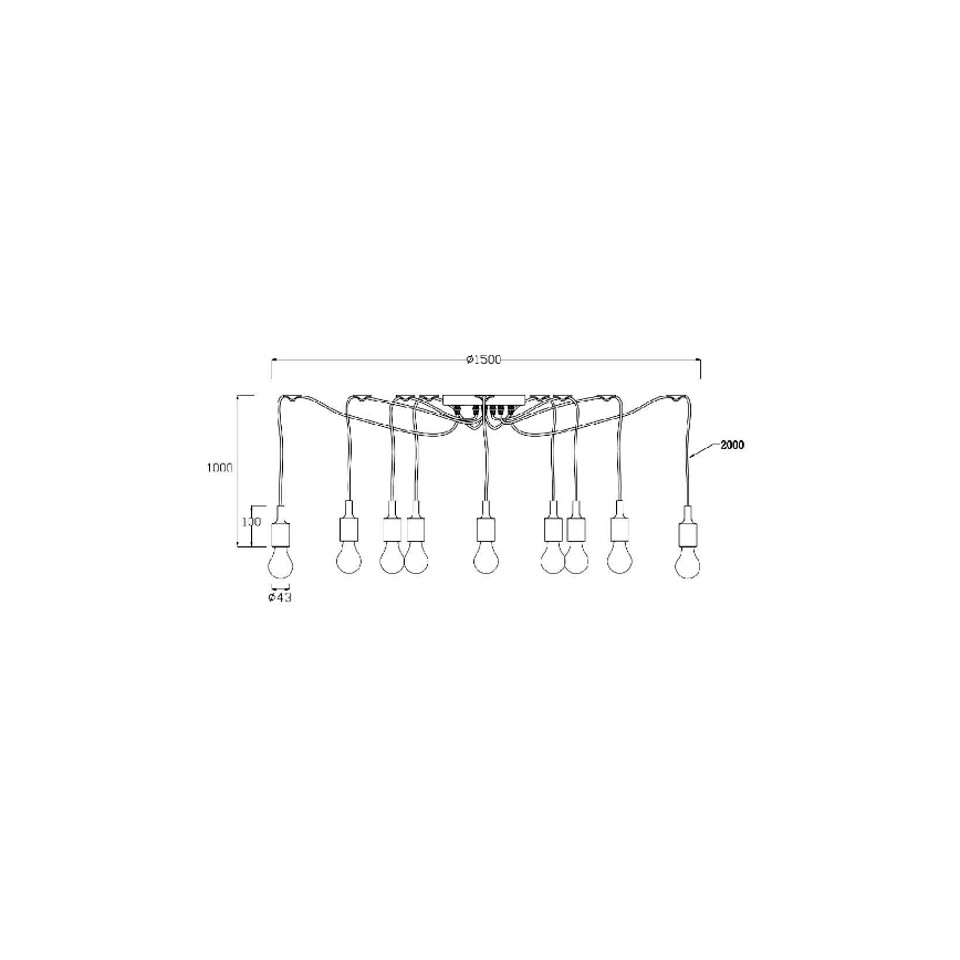 Lucide 08408/10/30 - Hängeleuchte FIX MULTIPLE 10xE27/60W/230V