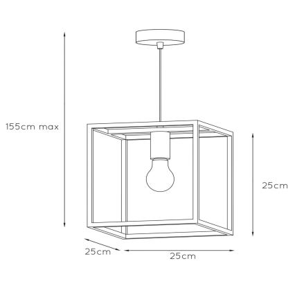 Lucide 08424/01/30 - Suspension ARTHUR 1xE27/60W/230V