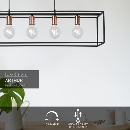Lucide 08424/05/30 - Hängeleuchte ARTHUR 5xE27/60W/230V