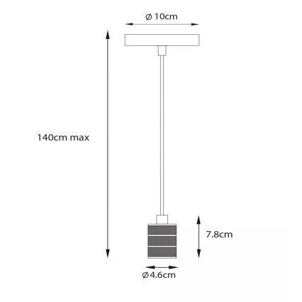 Lucide 08426/01/30 - Câble d'alimentation JOVA 1xE27/60W/230V