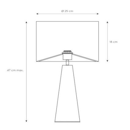 Lucide 10501/81/30 - Tischlampe VELVET 1xE27/40W/230V