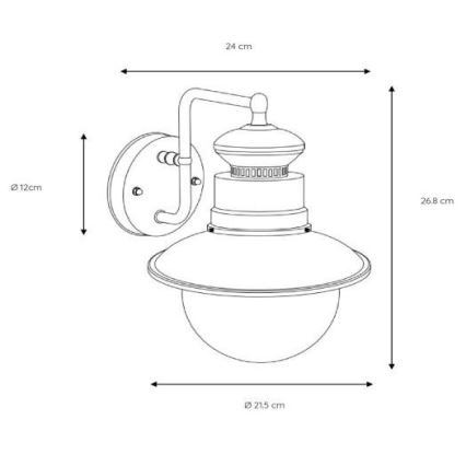 Lucide 11811/01/30 - Applique da esterno FIGO 1xE27/60W/230V