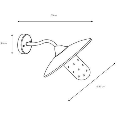 Lucide 11870/01/97 - Applique da esterno ARUBA 1xE27/60W/230V
