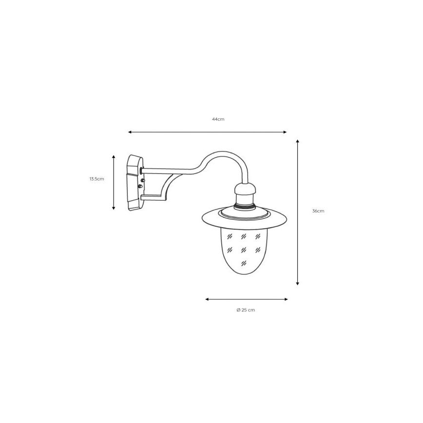 Lucide 11871/01/30 - Applique da esterno ARUBA 1xE27/60W/230V IP44