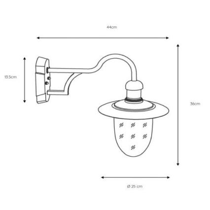 Lucide 11871/01/97 - Applique da esterno ARUBA 1xE27/24W/230V