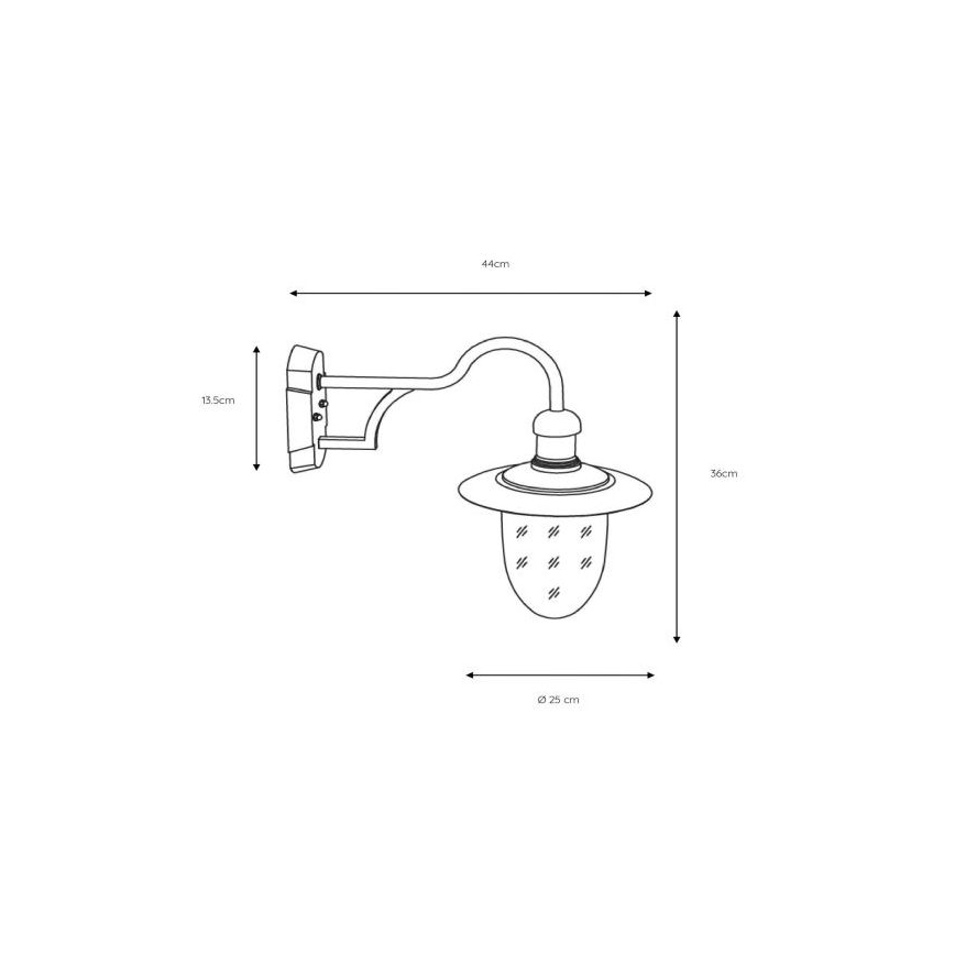 Lucide 11871/01/97 - Applique da esterno ARUBA 1xE27/24W/230V