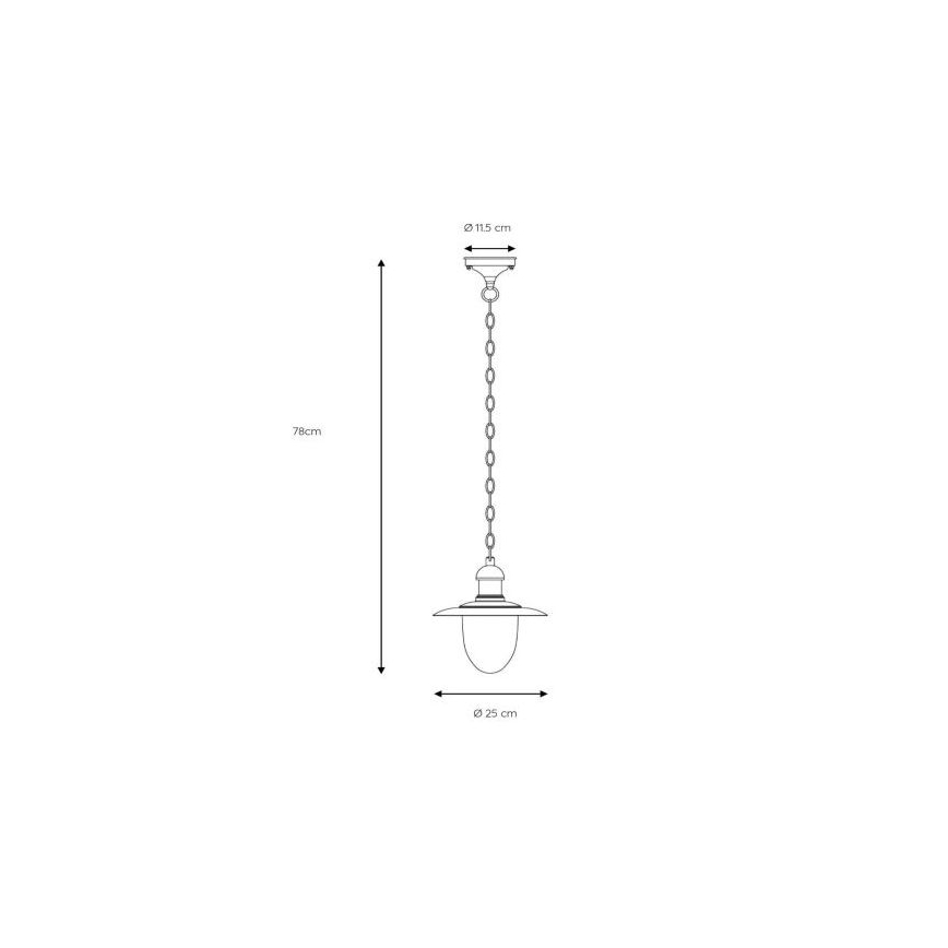 Lucide 11872/01/97 - Lampada a sospensione da esterno ARUBA 1xE27/60W/230V