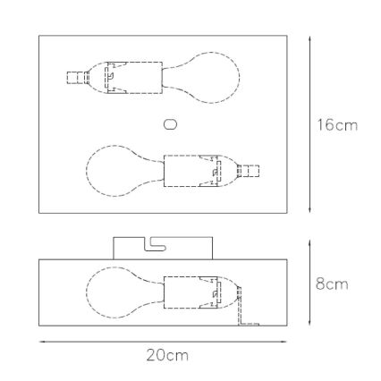 Lucide 12219/02/02 - Applique murale OVALIS 2xE14/9W/230V doré