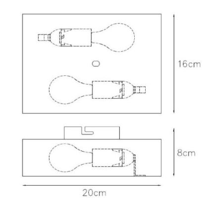 Lucide 12219/02/30 - Applique murale OVALIS 2xE14/9W/230V