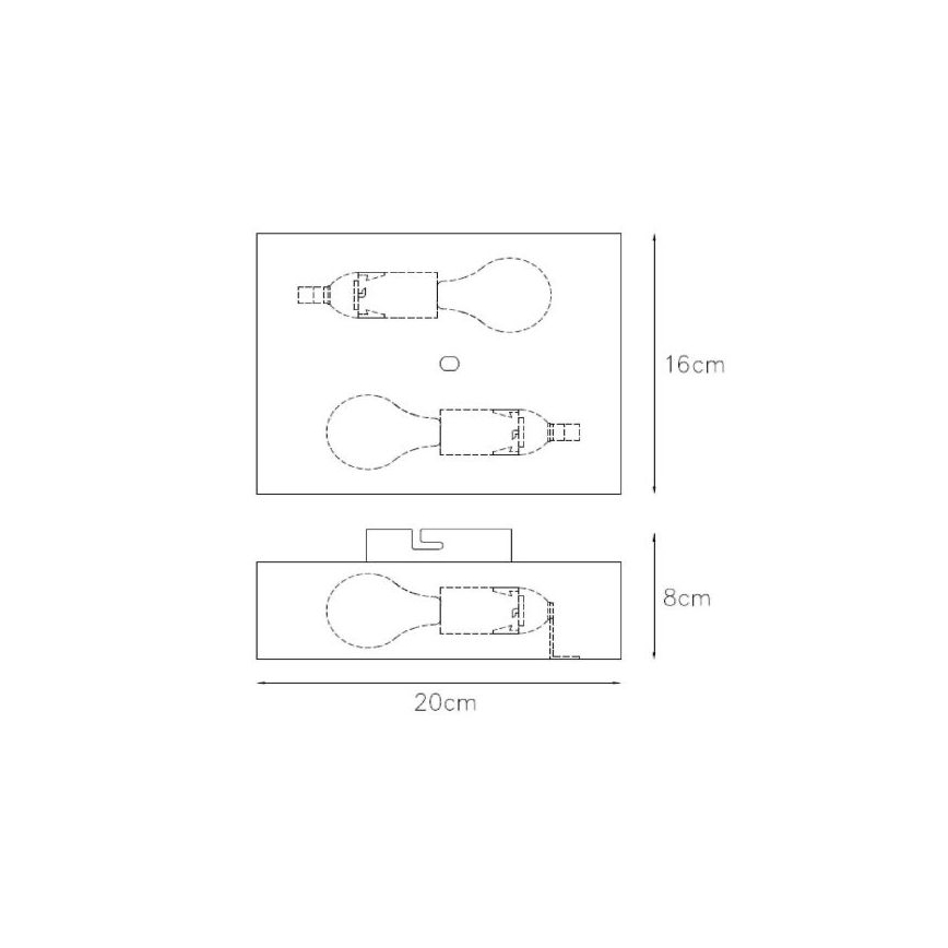 Lucide 12219/02/30 - Applique murale OVALIS 2xE14/9W/230V